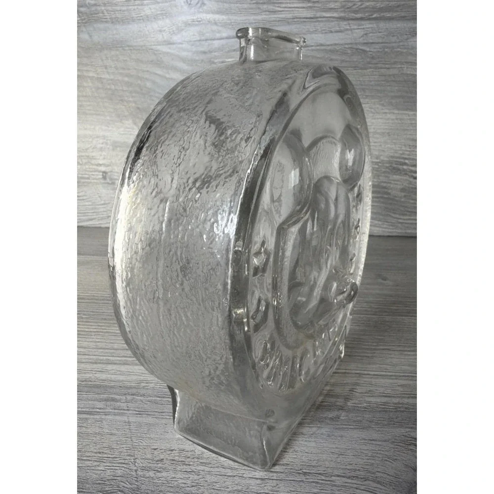 Vintage Anchor Hocking Disney Mickey & Minney Mouse Clear Glass Coin Piggy Bank